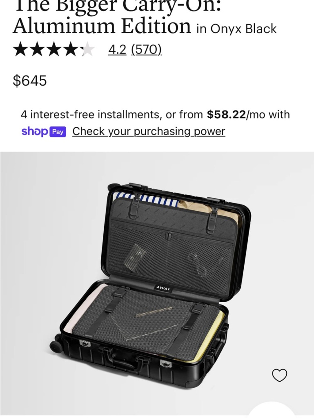 Away The Bigger Carry-On Aluminum Edition in Onyx Black - Picture 3 of 6